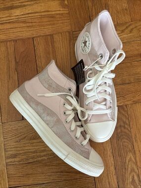 Converse Chuck Taylor Hi Pink Blush Silver Sneakers Womens Sz 9.5 (fits like 10)